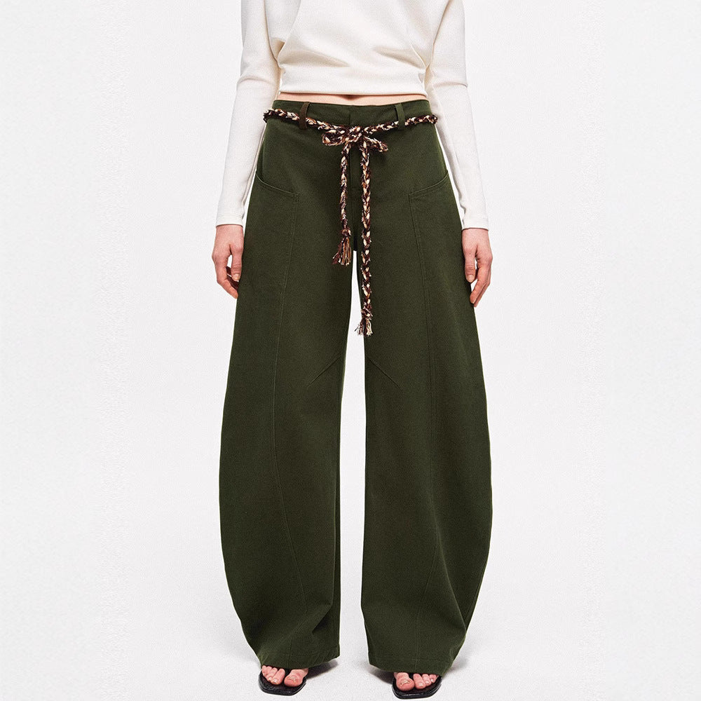 Damen Chino-Hose Weite Passform Elegantes Design Beige
