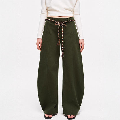 Damen Chino-Hose Weite Passform Elegantes Design Beige