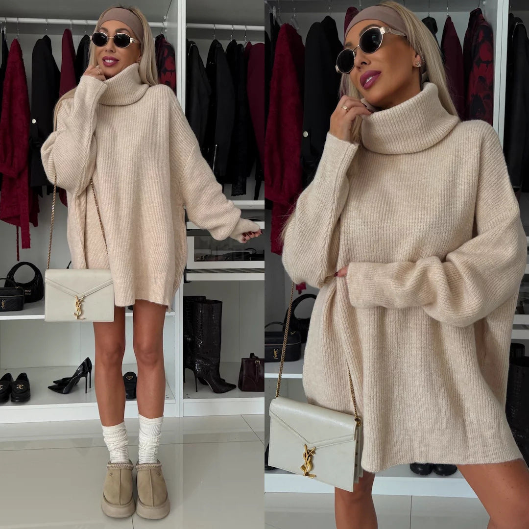 Damen Großer Rollkragenpullover Weiches Strick Norvielle