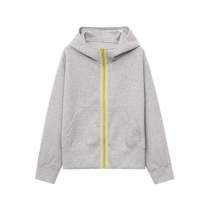 Damen Kapuzenjacke mit Kontrastreißverschluss und Taschen Norvielle
