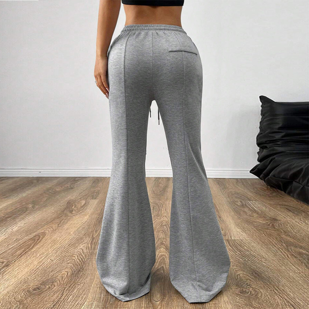 Damen Jogginghose Elastischer Bund Ausgestellt Bein