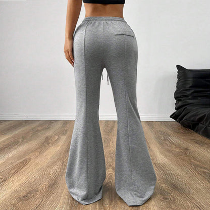 Damen Jogginghose Elastischer Bund Ausgestellt Bein