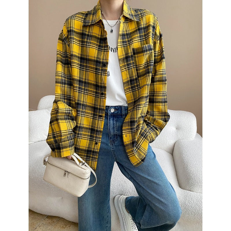 Damen Hemdjacke Kariert Entspannte Passform Norvielle - Norvielle