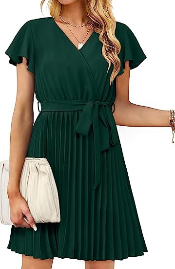 Damen Wickelkleid Plissiert Norvielle
