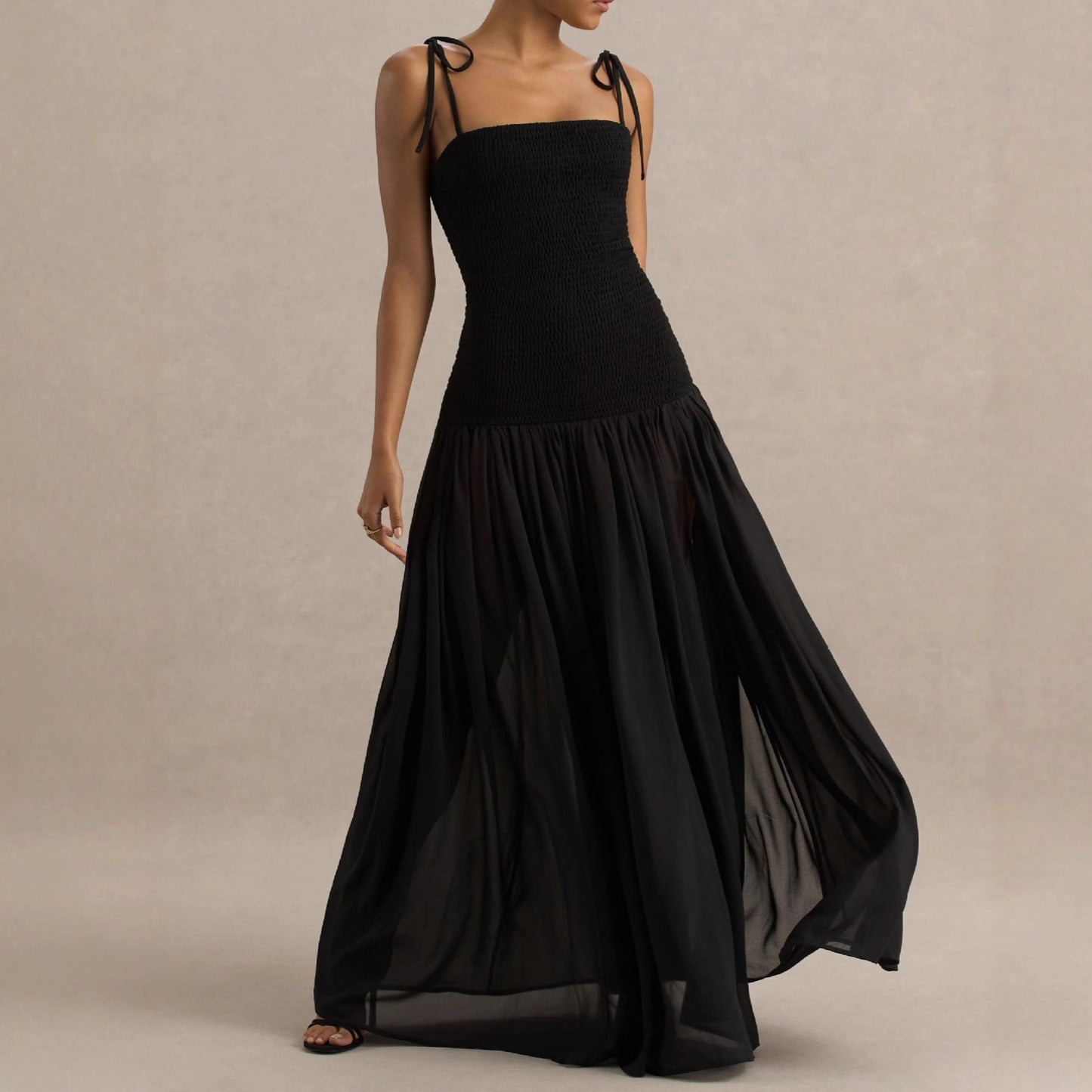 Damen Maxi-Kleid Verstellbare Träger Eleganter Schnitt