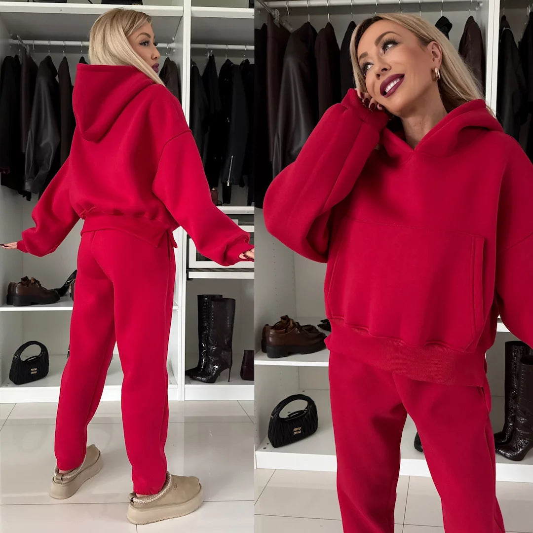Damen Hoodie mit hohem Kragen und Jogginghose Norvielle
