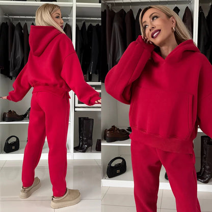 Damen Hoodie mit hohem Kragen und Jogginghose Norvielle
