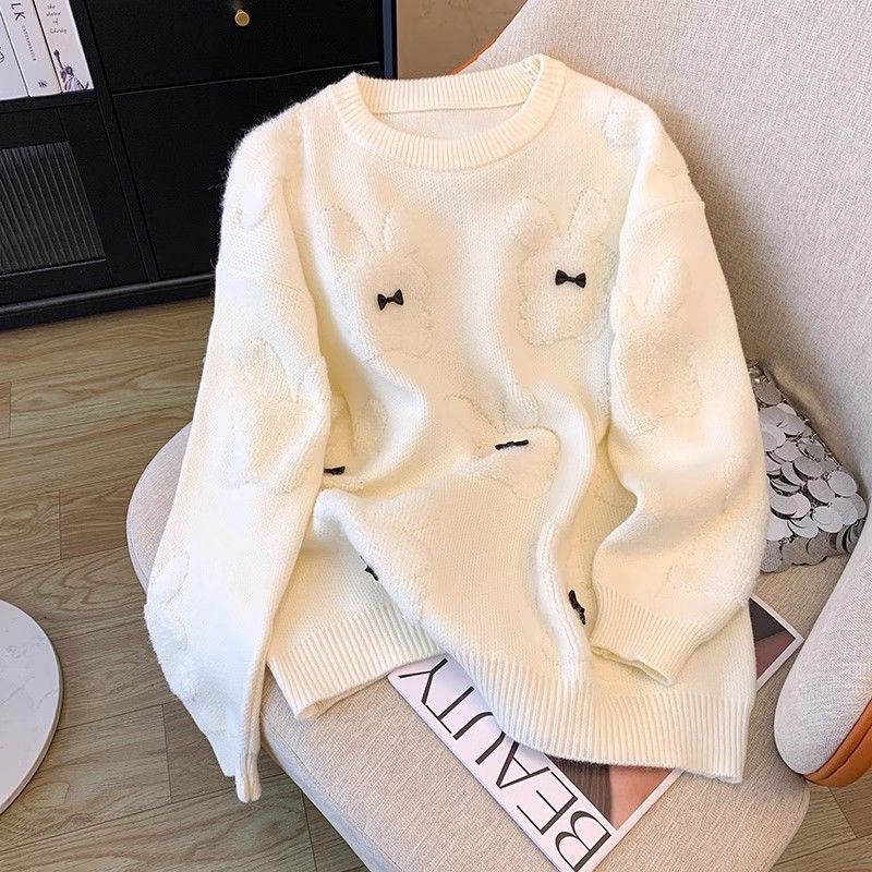 Damen Pullover Kuschelfleece Tierapplikationen Norvielle