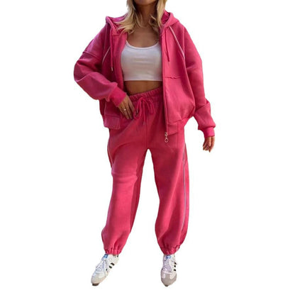 Damen Hoodie Jogginghose Anzug Elastisch Bequem