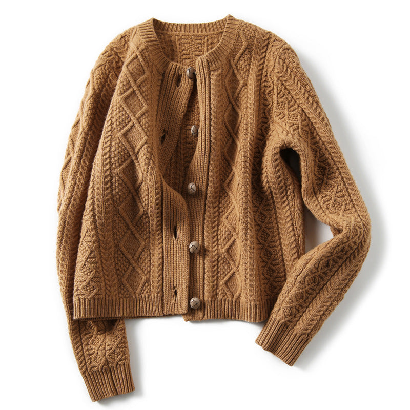 Damen Grobstrickjacke Zopfmuster Norvielle