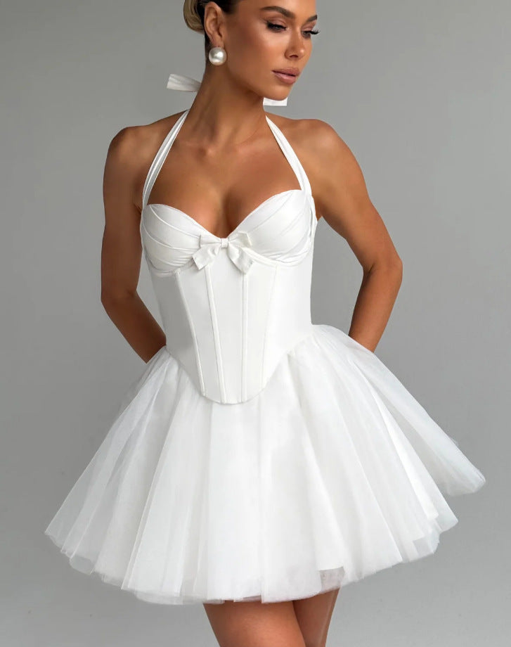 Damen Cocktailkleid Korboberteil Tüllrock Norvielle