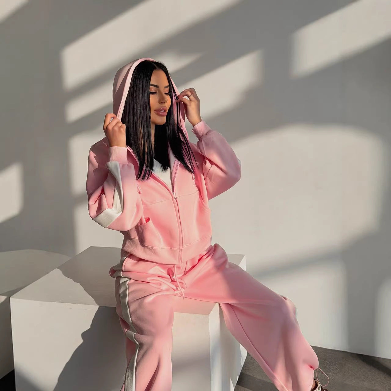 Damen Sport-Set Hoodie Jogginghose Bequem Norvielle