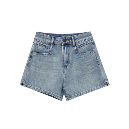 Damen Denim-Shorts Hochwerder Bund Klassischer Schnitt