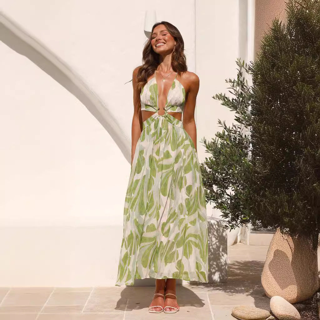 Damen Maxikleid Florales Design Luftig Norvielle