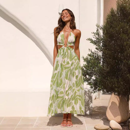 Damen Maxikleid Florales Design Luftig Norvielle