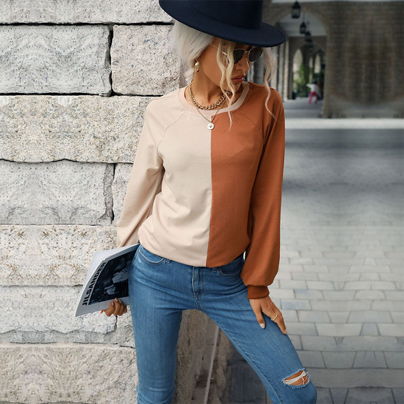 Damen Sweatpullover Farbblock-Design Norvielle