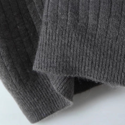 Damen Strickhoodiekleid Kapuze Rippenmuster Norvielle