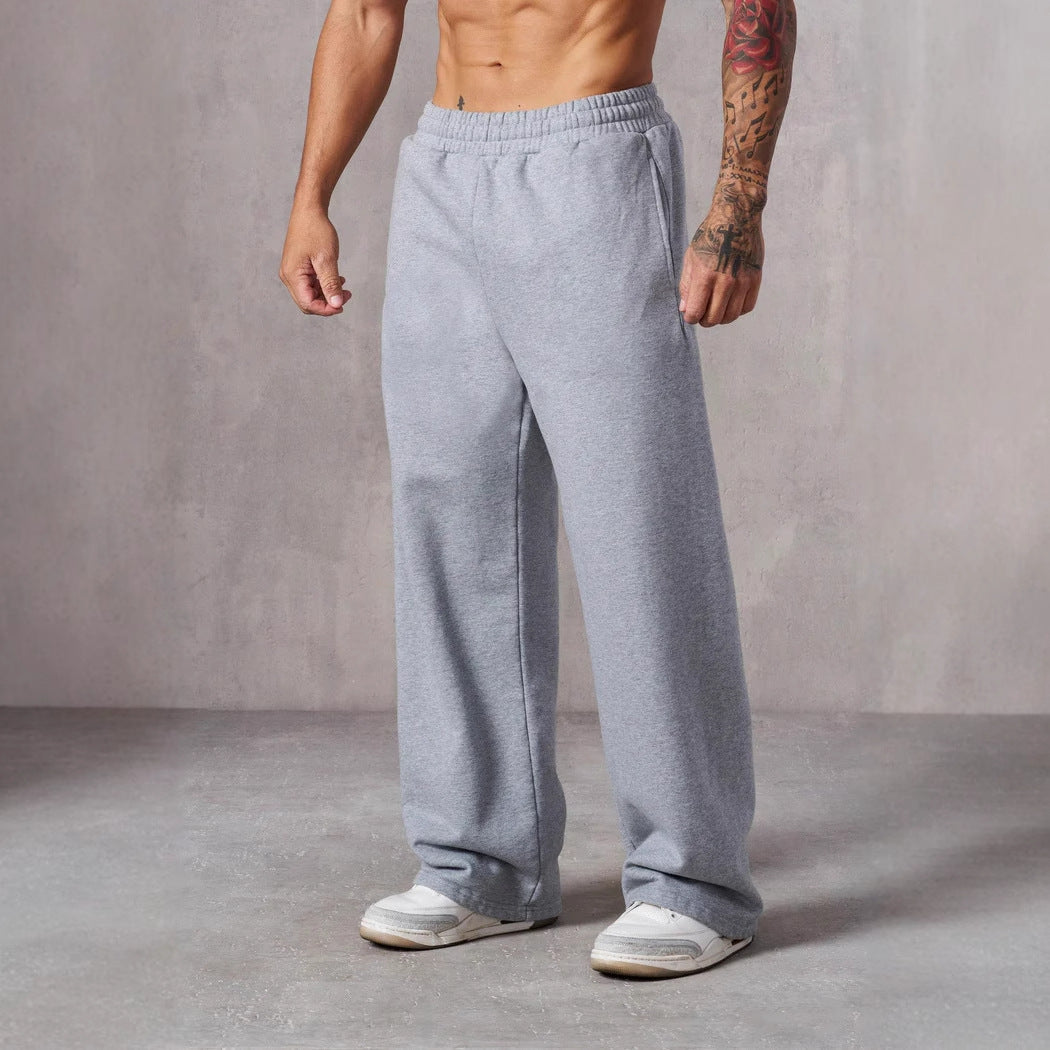 Herren Baggy Jogginghose Elastischer Bund Seitentaschen