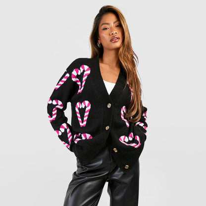 Damen Cardigan Zuckerstangen-Muster Norvielle