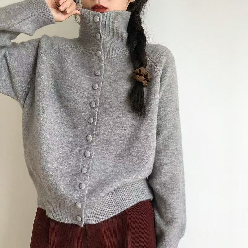 Damen Strickjacke Norvielle Hochknöpfe
