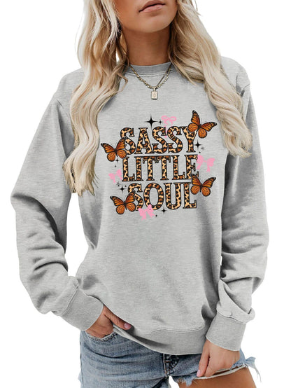 Damen Sweatshirt Schmetterlingsdesign Baumwolle Norvielle