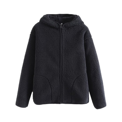 Damen Fleecejacke mit Kapuze und Taschen Norvielle