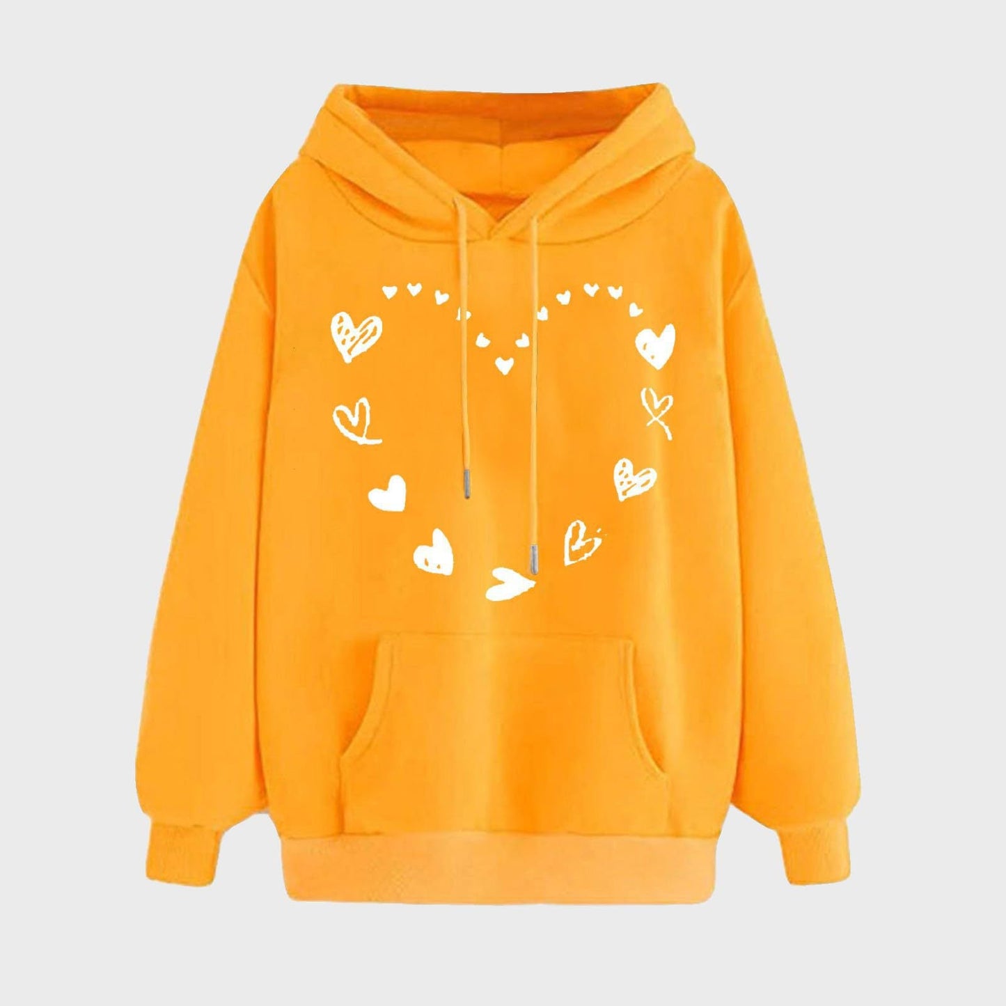 Damen Kapuzensweater Herzmotiv Kängurutasche Norvielle