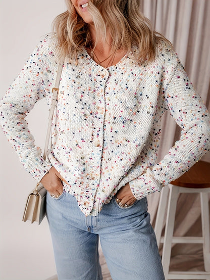 Damen Strickjacke Bunt Muster