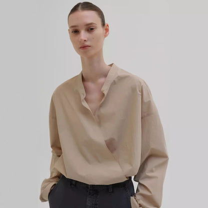 Damen Asymmetrische Bluse Minimalistisch Norvielle