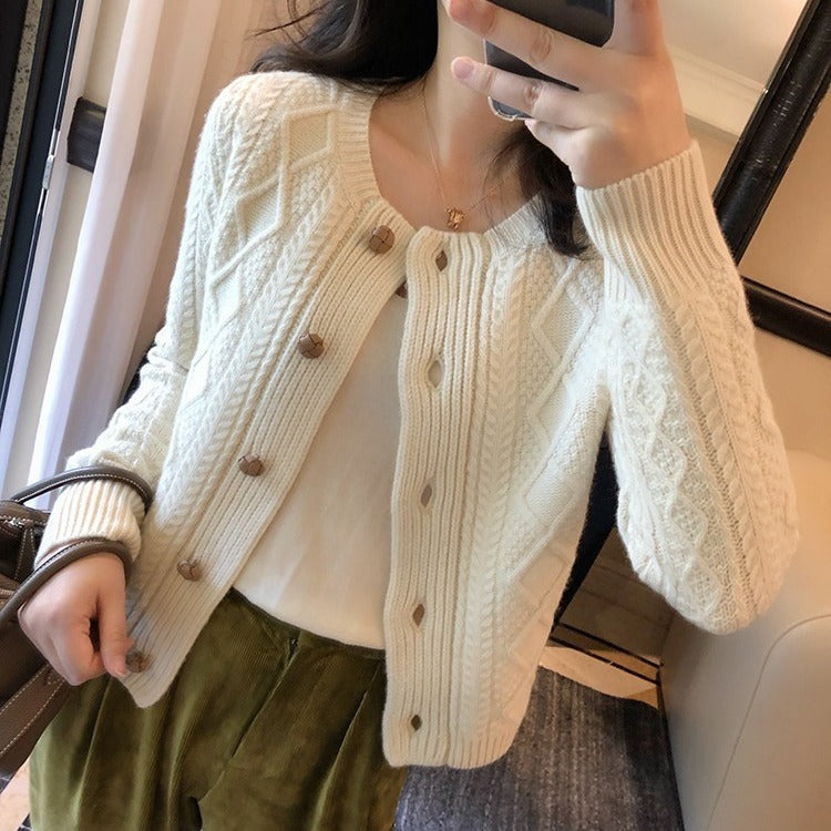 Damen Grobstrickjacke Zopfmuster Norvielle