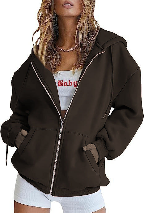 Damen Oversized Kapuzenjacke mit Taschen Norvielle