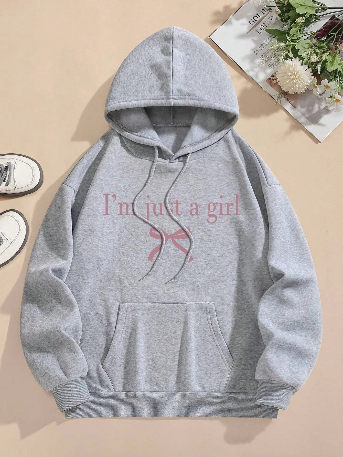 Damen Kapuzenpullover Klassischer Schnitt Moderner Spruch