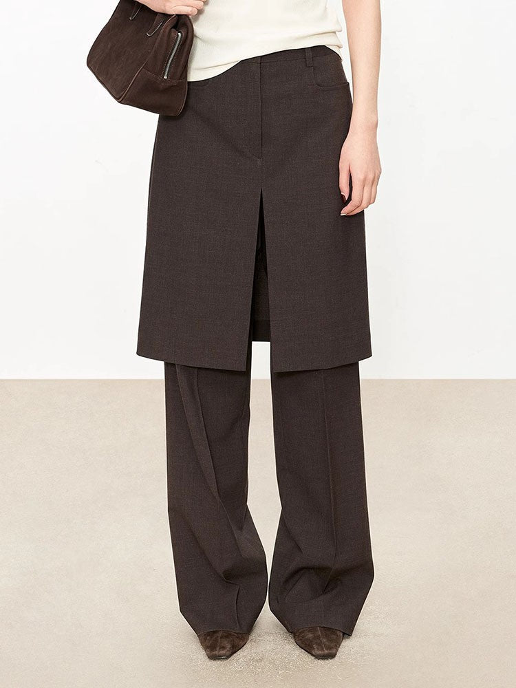 Damen Anzughose Weite Passform Baumwolle Elegant