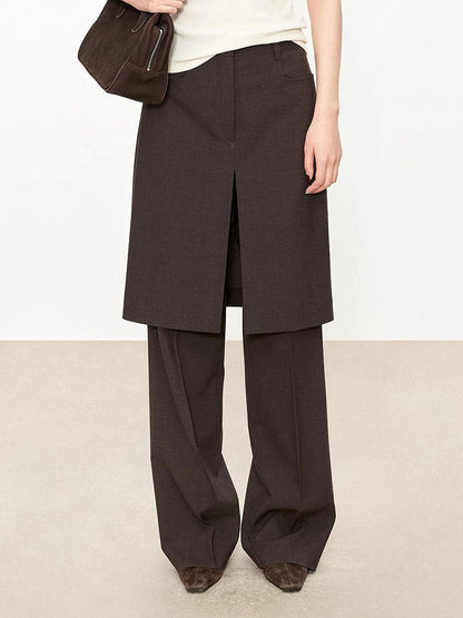 Damen Anzughose Weite Passform Baumwolle Elegant