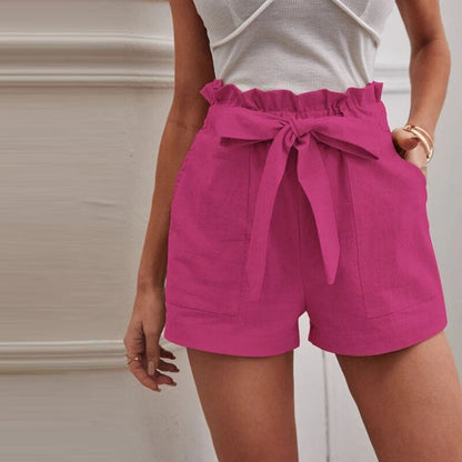 Norvielle Damen Shorts Einfarbig Baumwolle