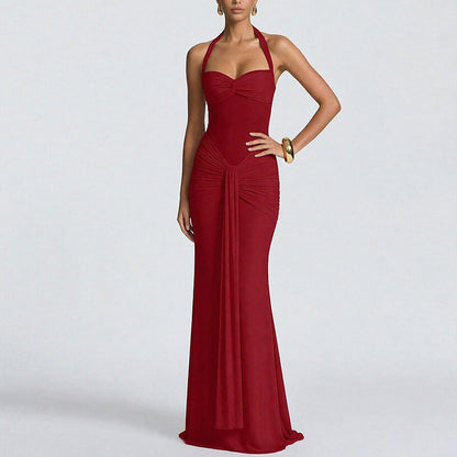 Damen Abendkleid Raffinierte Falten Taillierter Schnitt Norvielle - Norvielle