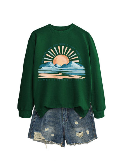 Damen Sweatshirt Sonnenaufgangsdesign Lässig Norvielle