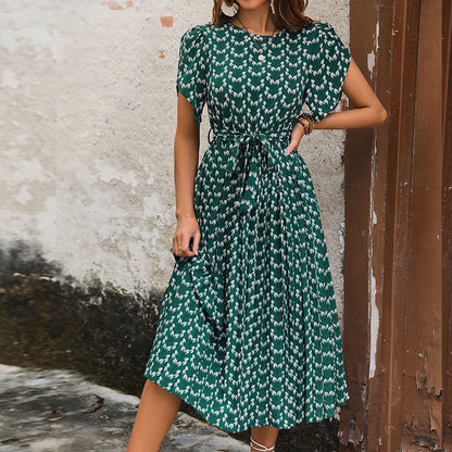 Damen Maxikleid Elegante Taillierung Verspieltes Muster Norvielle - Norvielle