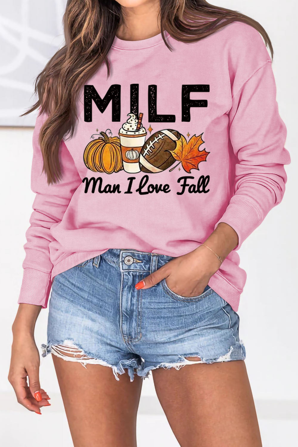 Damen Sweatshirt Herbstmotiv Inspirierender Schriftzug Norvielle