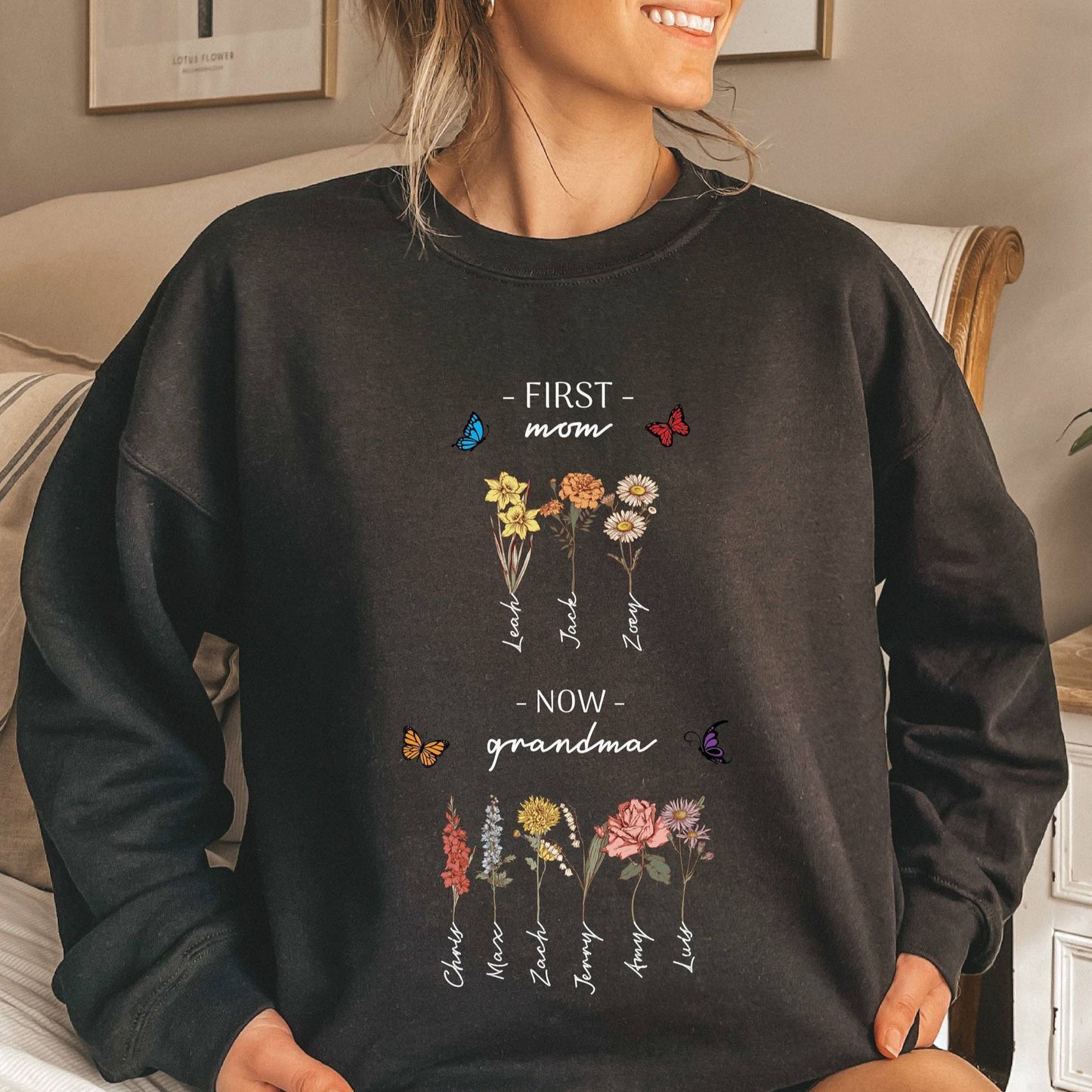 Damen Sweatshirt Floraler Druck Inspirierender Schriftzug Norvielle