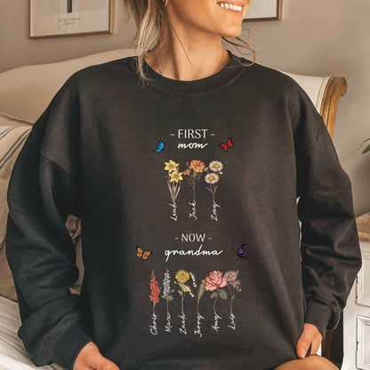 Damen Sweatshirt Floraler Druck Inspirierender Schriftzug Norvielle