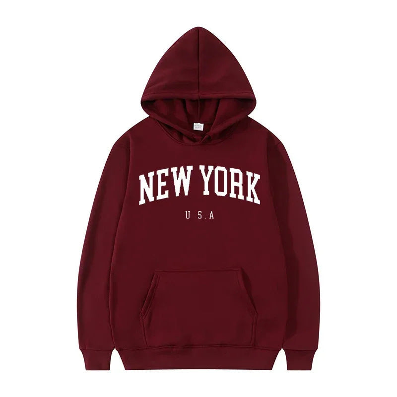 Damen Kapuzenpullover New York Print Bequem Norvielle