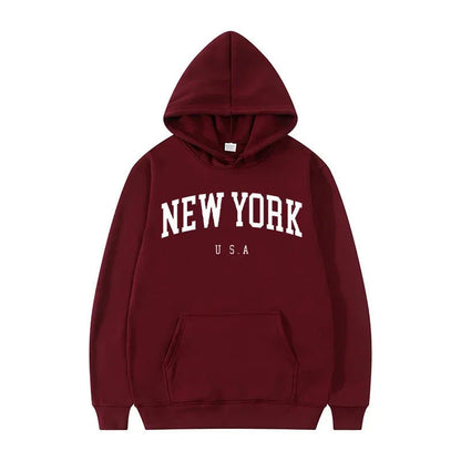 Damen Kapuzenpullover New York Print Bequem Norvielle