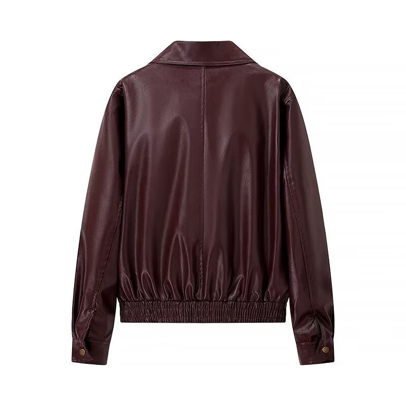 Damen Lässige Jacke Elastisch Mit Hochschließendem Kragen