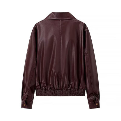 Damen Lässige Jacke Elastisch Mit Hochschließendem Kragen