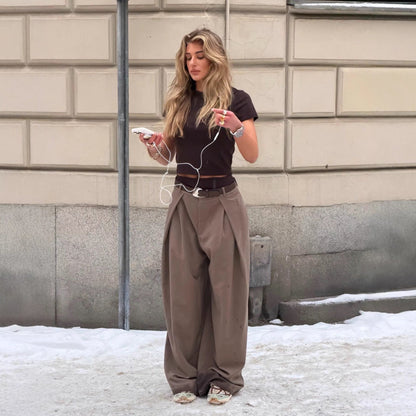Damen Hochtaillierte Hosen Norvielle