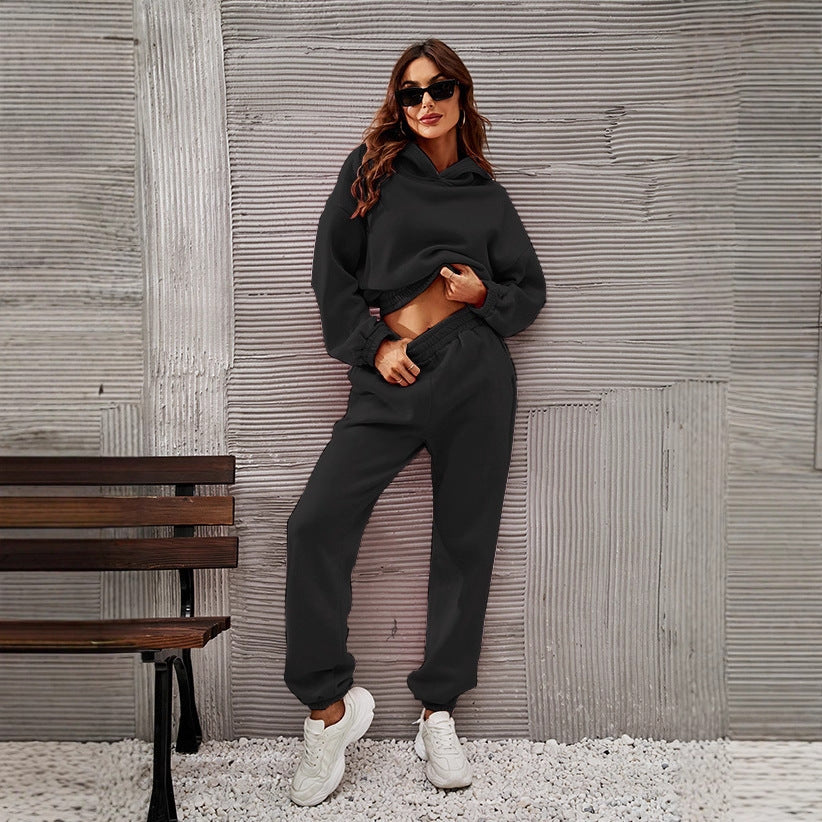 Damen Sportanzug mit Hoodie und Jogginghosen Elastisch