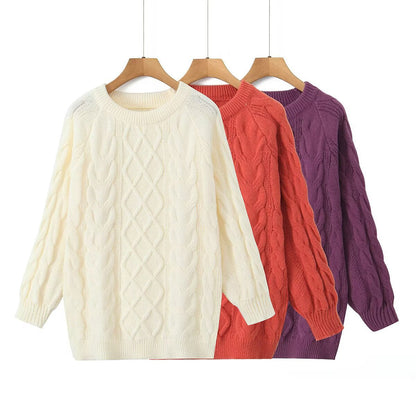 Damen Gestrickter Pullover Zopfmuster Norvielle - Norvielle