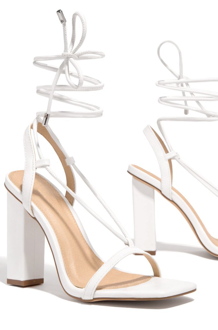 Damen High Heels Riemendesign Blockabsatz