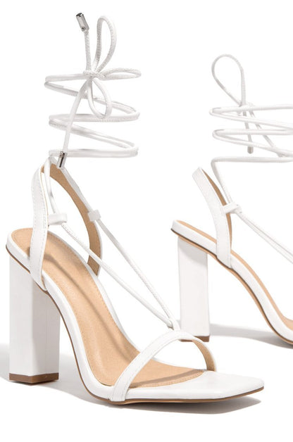 Damen High Heels Riemendesign Blockabsatz